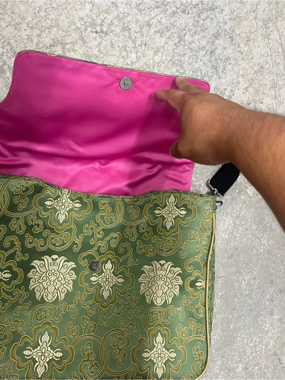 Darci Designer silk messenger bag